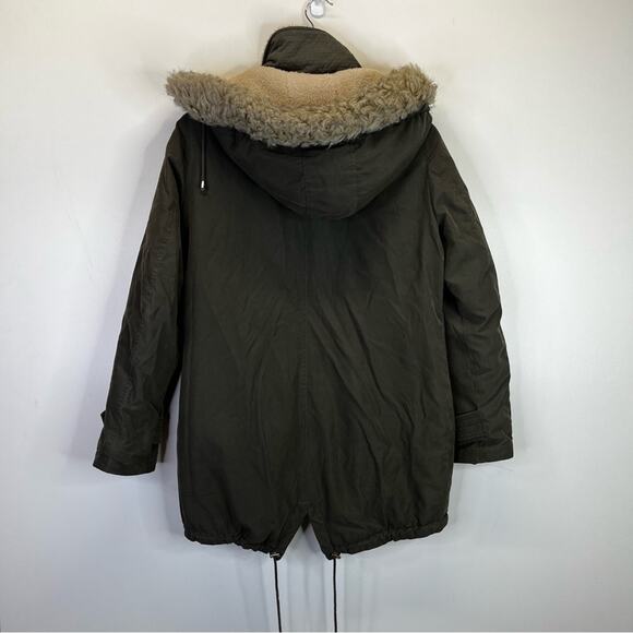 Lauren Ralph Lauren Faux Sherpa Hooded jacket green - M - Picture 8 of 12